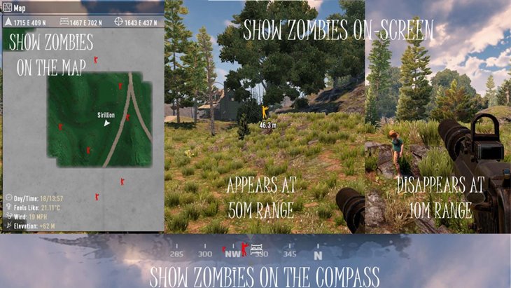 ZQLaNavObjectsZombie - Adds Zombies to World, Map, Compass