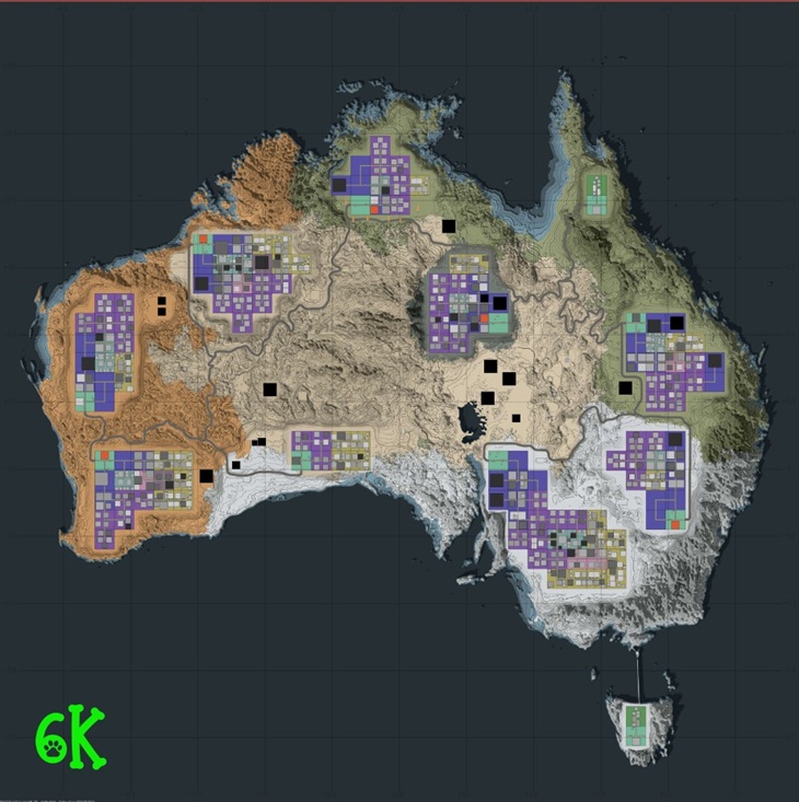 Fluffy Panda Australia Map 6K 10K