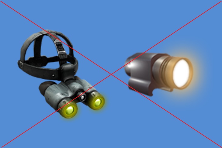 STYX No Night Vision and Helmet Light