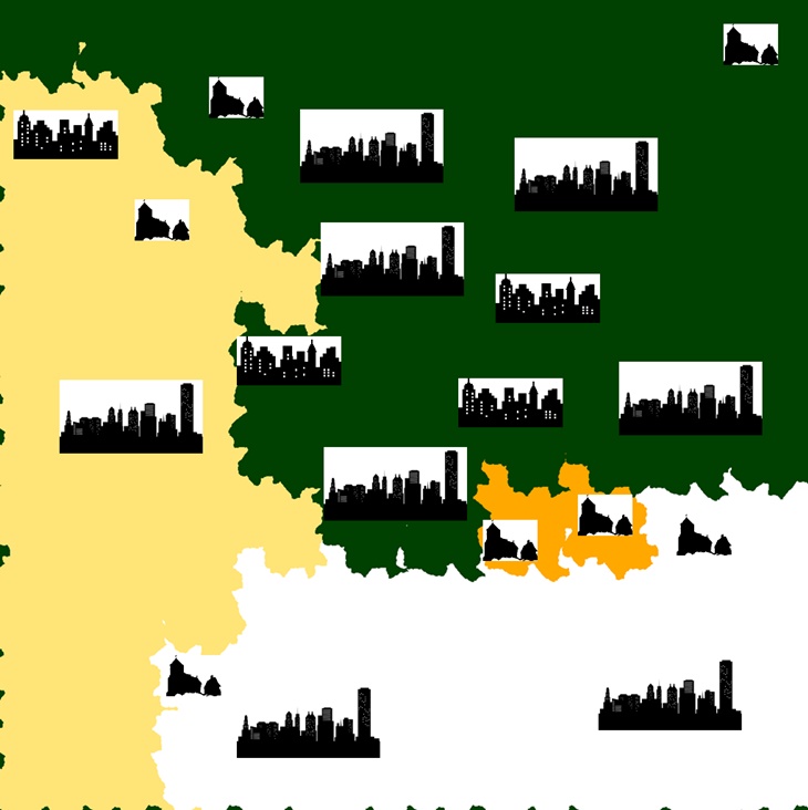 10k Map - Big City x8, Massive Towns x4, Villages x7