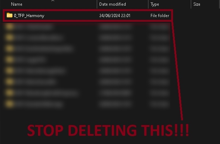 Stop Deleting the Harmony Folder
