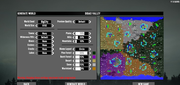 Generate Larger Cities in Pine Forest - V1.0