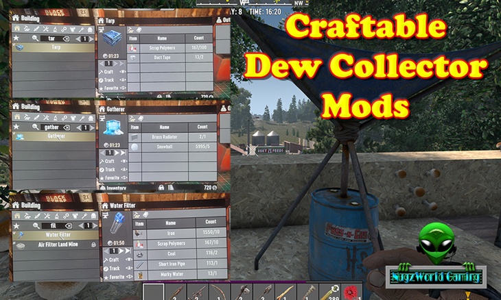 NWG - Craftable Dew Collector Mods